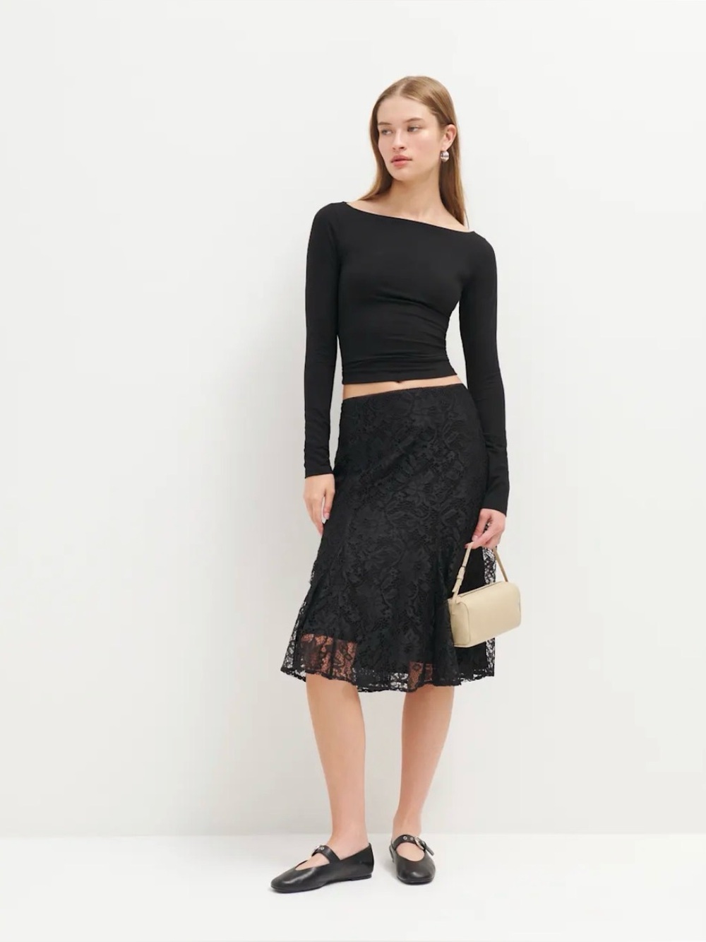 Reformation Amelia Skirt Black - Size 12 - Picture 1 of 8